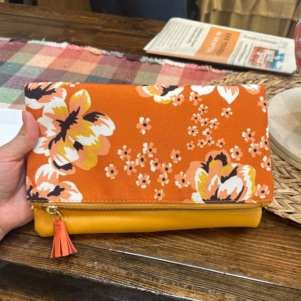New Rachel Pally Floral Zip Clutch